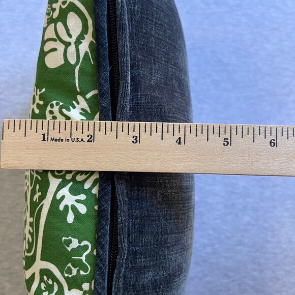 Jungle Elephant Monkey Botanical Pillow Green 13" x 8" - Picture 5 of 6